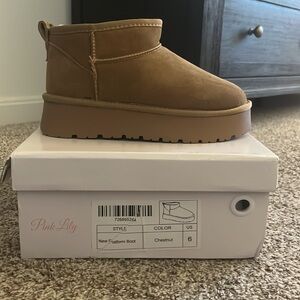Georgia Chestnut Platform Mini Boot - size 6